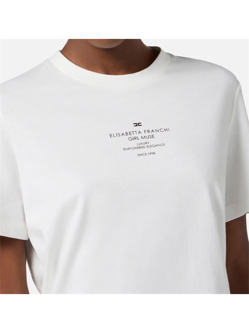 PRINTED T-SHIRT ELISABETTA FRANCHI | MA63D56E2270 Gesso